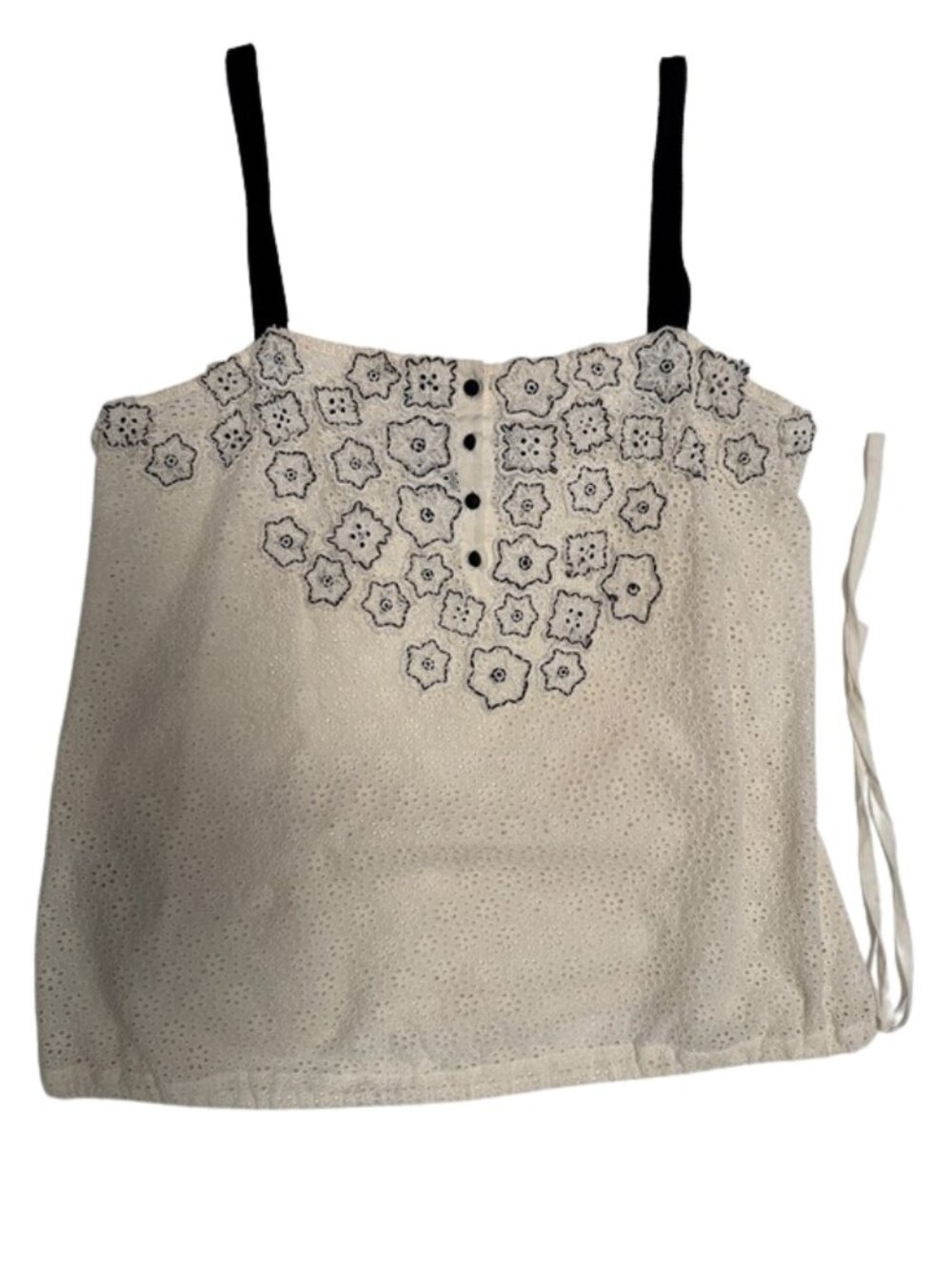 BCBGMaxAzria Cream Cami with Black Contrast Straps